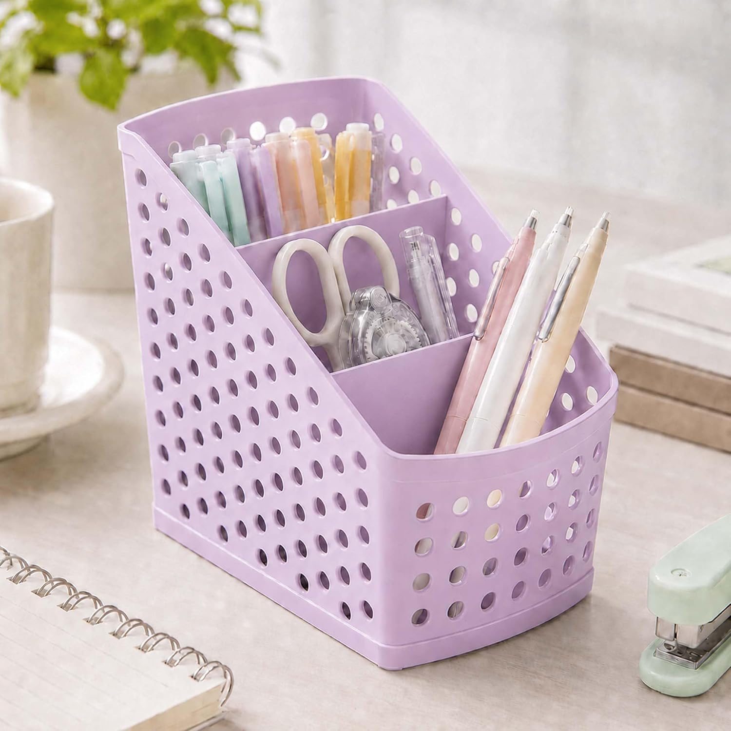 Desk Organizer with Pen Holder, Multifunctional Desktop Stationery Storage Box