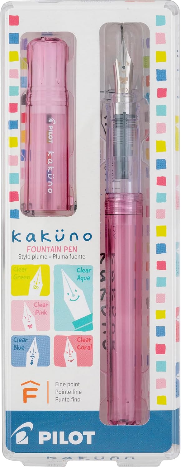 PILOT Kakuno Fountain Pen, Pink Barrel, Fine Nib